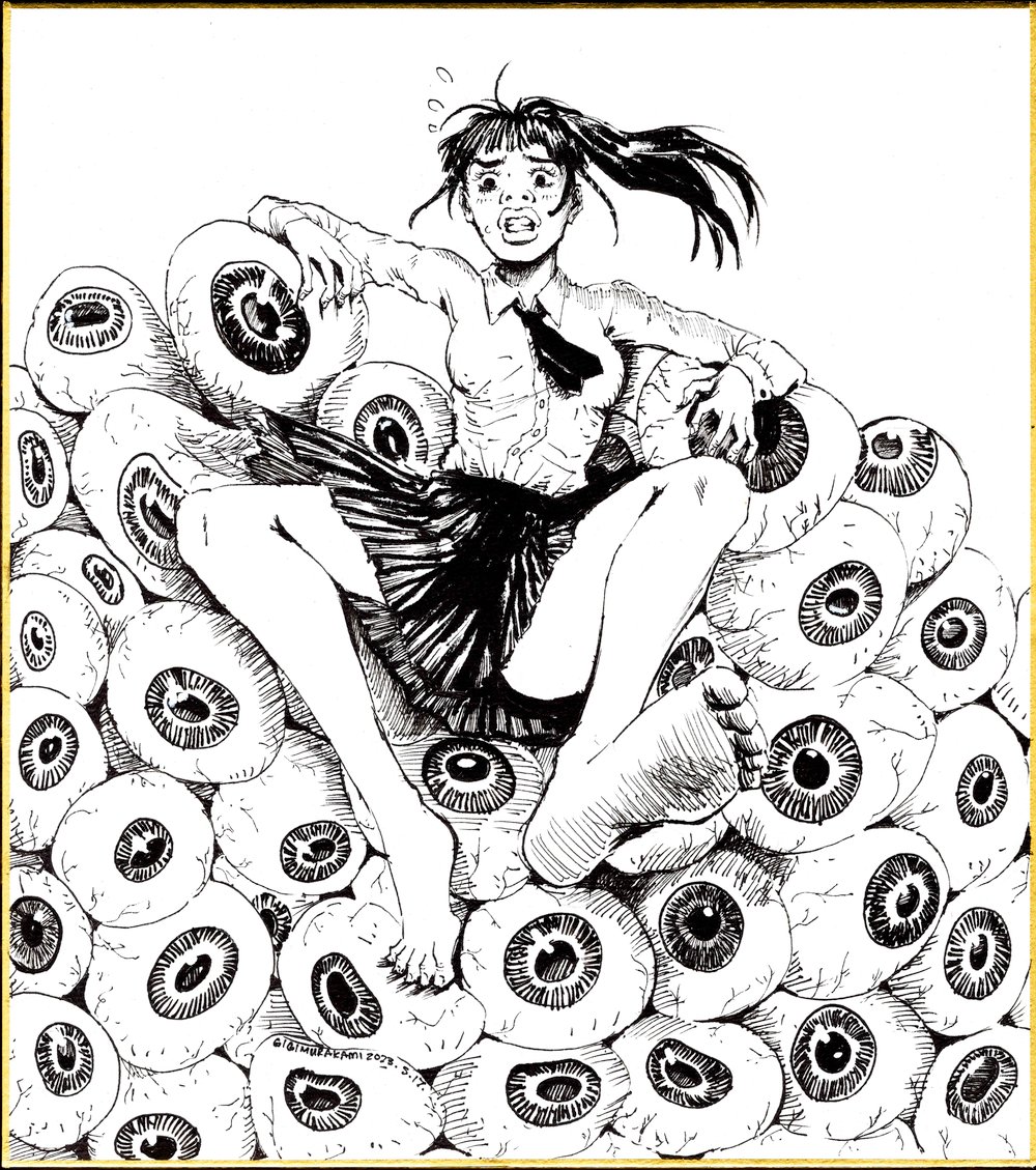 Eyeballin' // Shikishi board [size 9" x 10"]