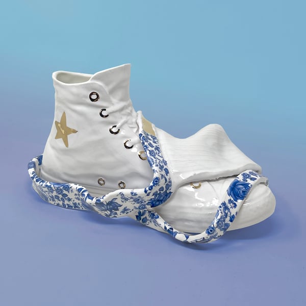 Image of Sneaker N Jock Vase with 22Kt Gold