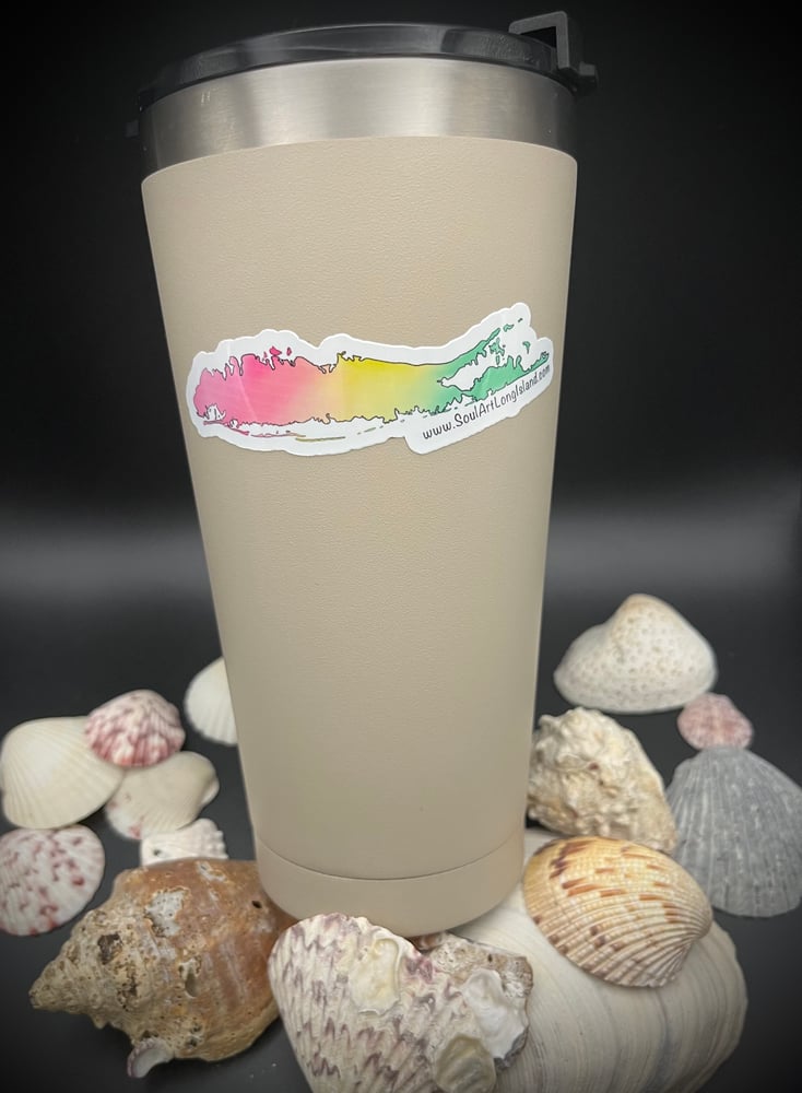 Image of Multi-Color Long Island Sticker 3.5"
