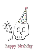 Image 4 of Happy Birthday Party Skull - Illustrated Greeting Card 