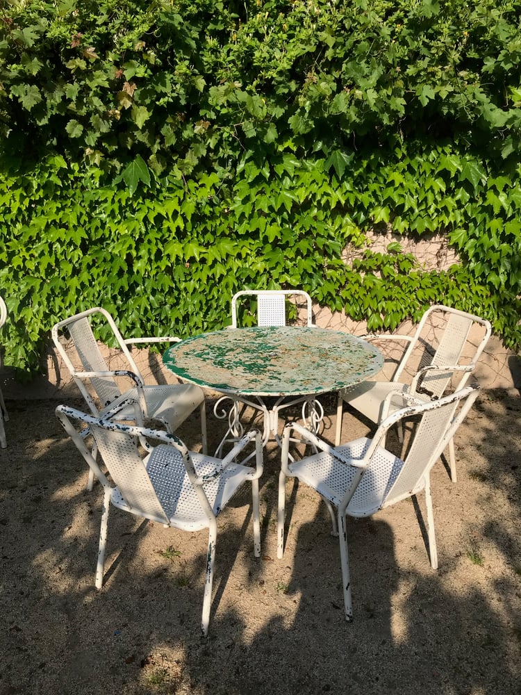 Image of Fauteuil de jardin en tôle perforée