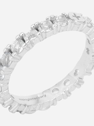 Image of MIDNIGHT FACTORY - Broken-Eternity Ring (White Topaz)