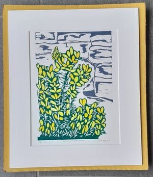 'Northumberland Gorse' Linocut Print 