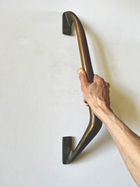 Image 2 of Large Single Push Pull Handle in Bronze, Mid-20th Century