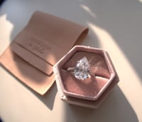 Image 1 of pear SHAPE SILVER  RING 梨形锆石银戒
