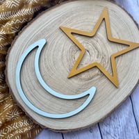 Image 1 of Painted Moon And Star Decoration
