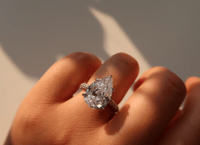 Image 5 of pear SHAPE SILVER  RING 梨形锆石银戒