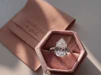 Image 2 of pear SHAPE SILVER  RING 梨形锆石银戒