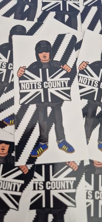 Image 2 of **LAST PACK**Pack of 25 10x5cm Notts County CP Casual Football/Ultras Stickers.