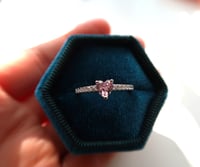 Image 4 of mini pink heart silver ring 迷你粉心银戒