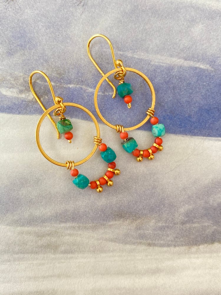 Image of Aurore chrysocolle - boucles d'oreilles