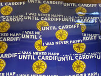 Image 1 of Pack of 25 10x5cm Until Cardiff I Was Never Happy Football/Ultras Stickers.