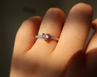 Image 5 of mini pink heart silver ring 迷你粉心银戒