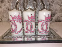 Image 2 of PINK GLITTER CROWN SET