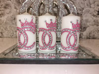 Image 3 of PINK GLITTER CROWN SET