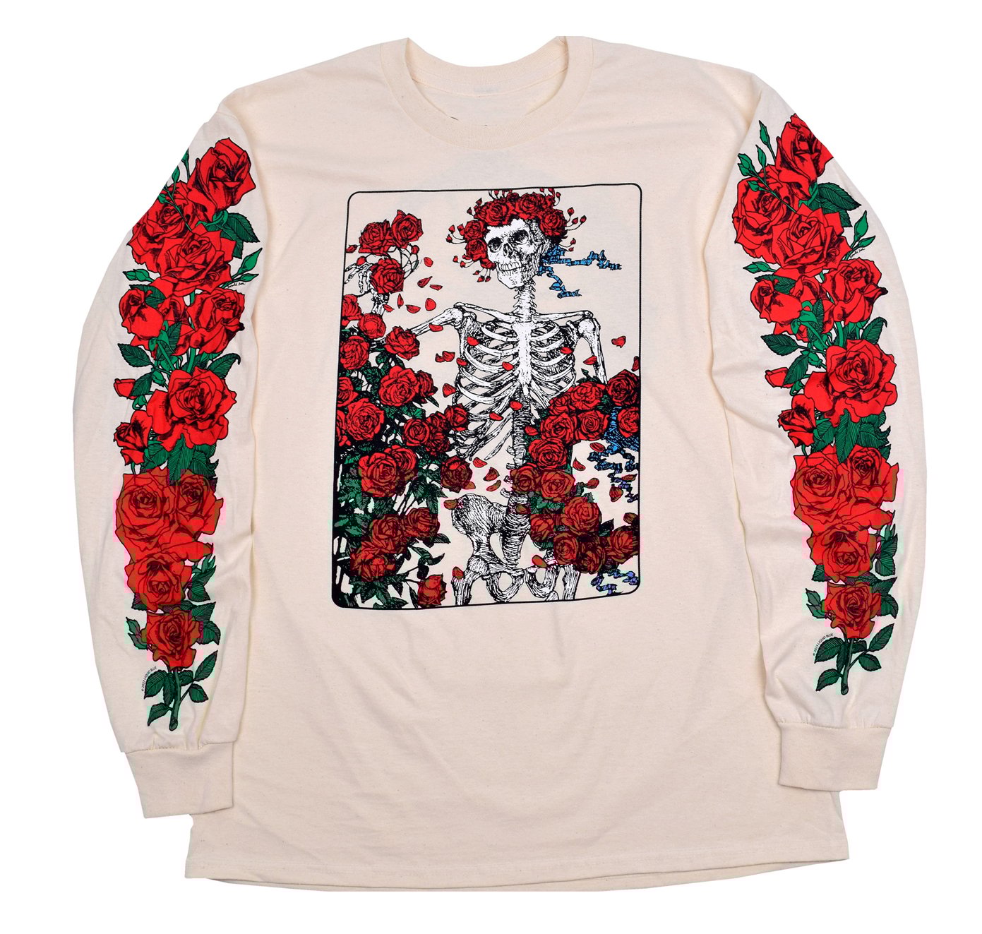 Image of GRATEFUL DEAD BERTHA WOODCUT WHEEL TAN LONG SLEEVE 