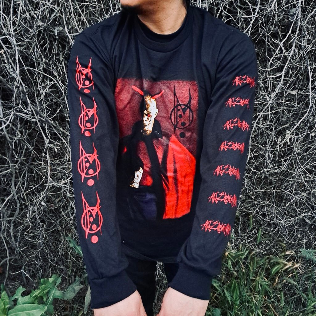 希少　NO ID. Damaged long sleeve T-shirt Brain Dead x Mount Kimbie The Sunset Violent Long Sleeve T