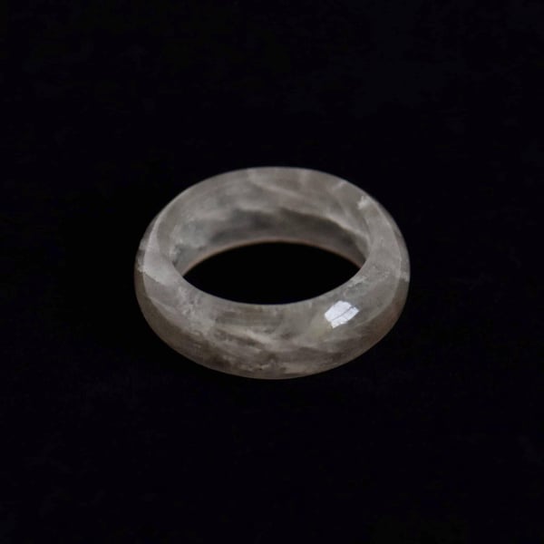Image of Smokey Quartz antique style round band ring