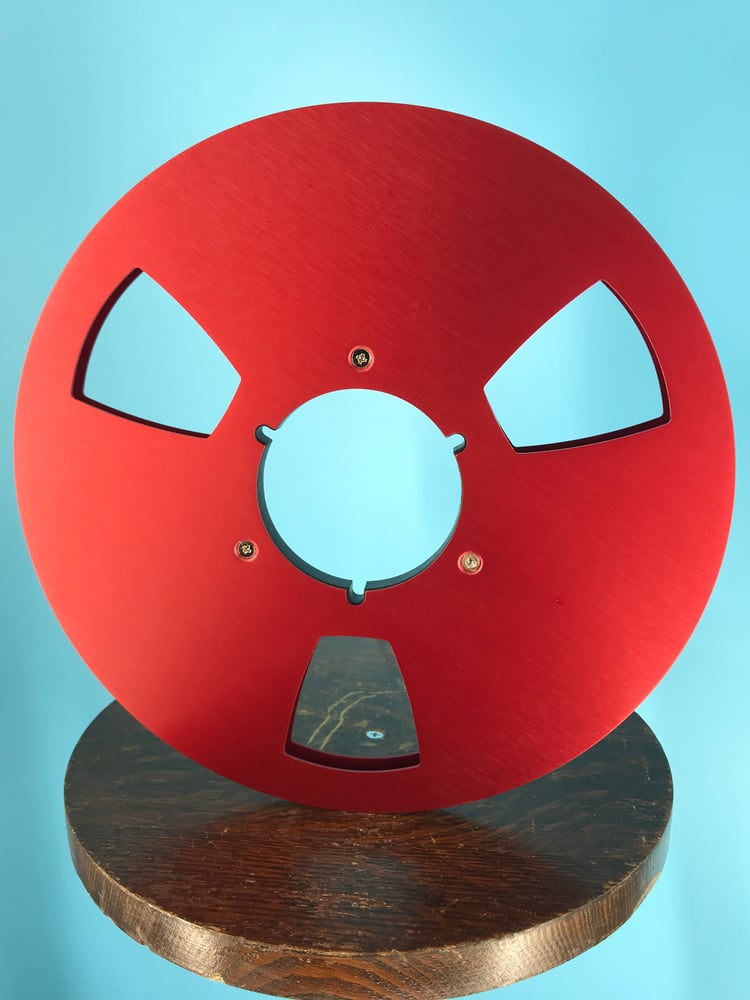 ANALOG TAPES — Burlington Recording 1/4 x 10.5 RED NAB Aluminum Metal Reel  with White Hinged Set up Box NEW