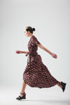 Black lips wrap dress