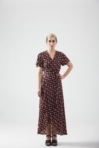 Image 2 of Black lips wrap dress