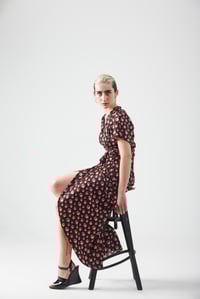 Image 3 of Black lips wrap dress