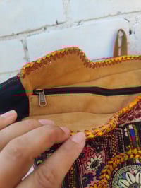 Image 4 of Amaze Balls back pack Bag-white fur and peach gold fringes