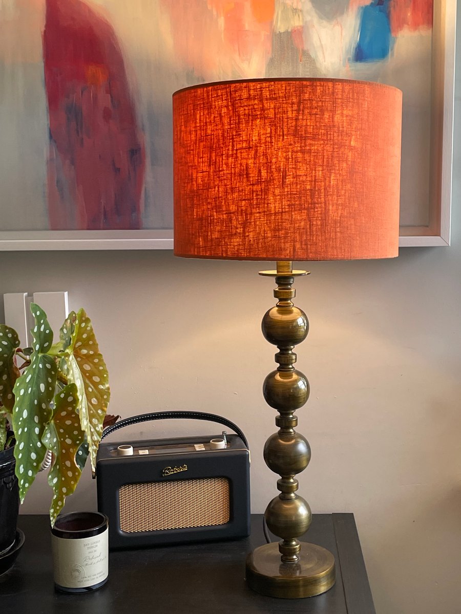 Washed Linen Rust Brique Shade Lola's Lampshades