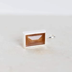 Image of Brown Onyx radiant cut silver necklace