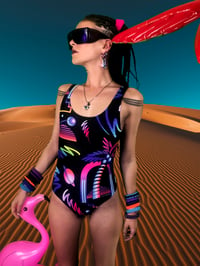 Image 1 of SYNTHWAVE SUNSHINE SWIMSUIT