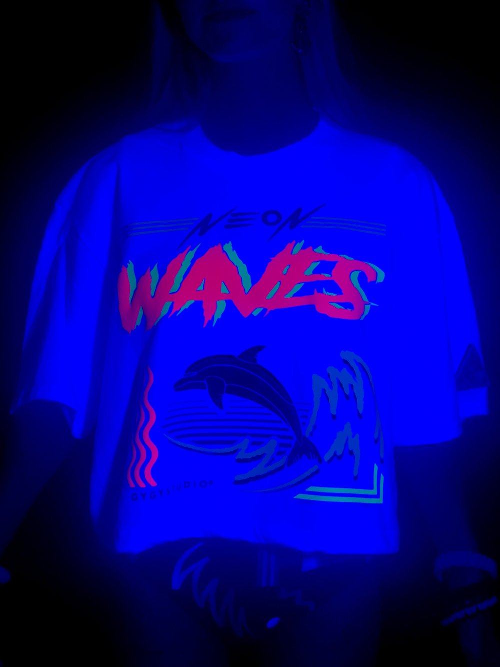 NEON WAVES CROP TOP