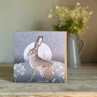 Image 3 of MOONLIGHT HARE GREETING CARD