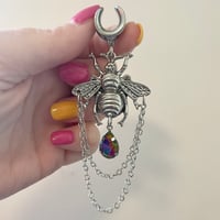 Silver Bee Gem Saddles (sizes 2g-1 1/2)