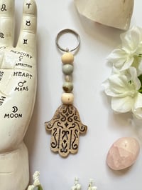 Amazonite Hamsa Keychain