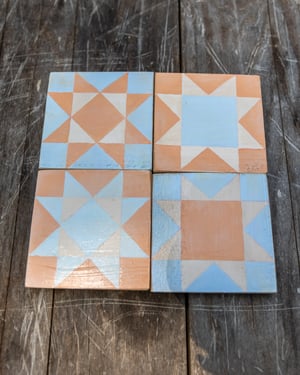 Image of Barn Quilt Coaster Set