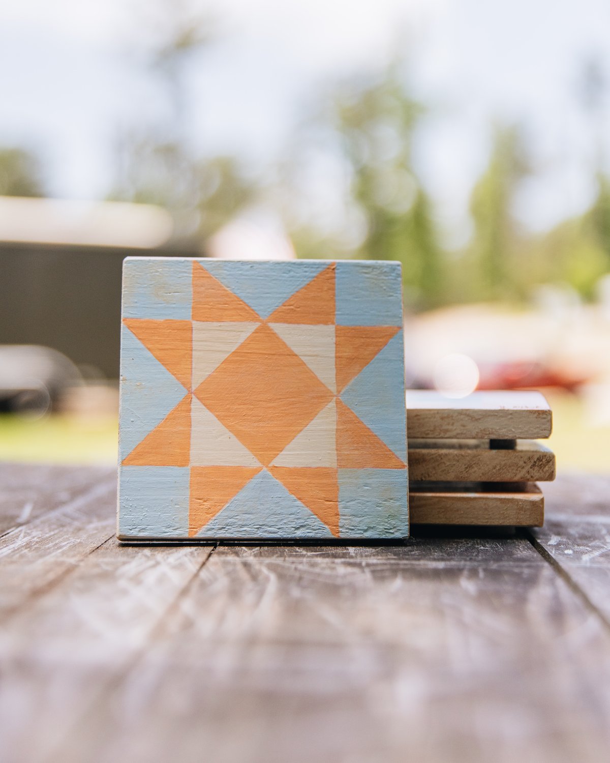 Image of Barn Quilt Coaster Set