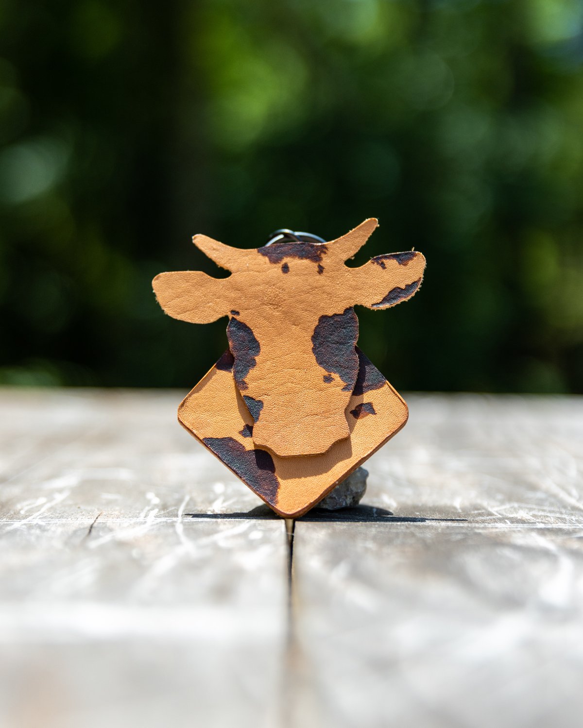 Image of Leather Cow Keychain