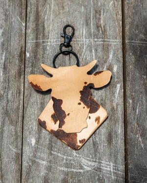 Image of Leather Cow Keychain