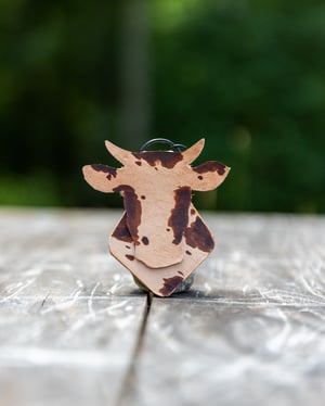 Image of Leather Cow Keychain