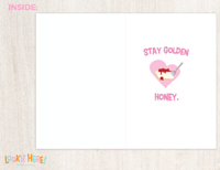 Image of Golden Girls TV Show Pink Illustrated Card 4 by 6 Inch