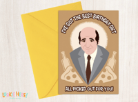 Image of Stan Zbornak from the Golden Girls TV Show Illustrated Birthday Card 4 by 6 Inch Size