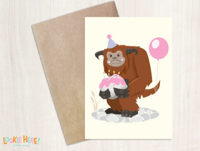 Image of Ludo from Labyrinth Illustrated Birthday Card 4 by 6 Inch- 1980s Movie Character Birthday Card