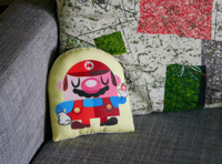 Image of It's-A-Me! Mario Art Pillow! Retro Video Game Art!