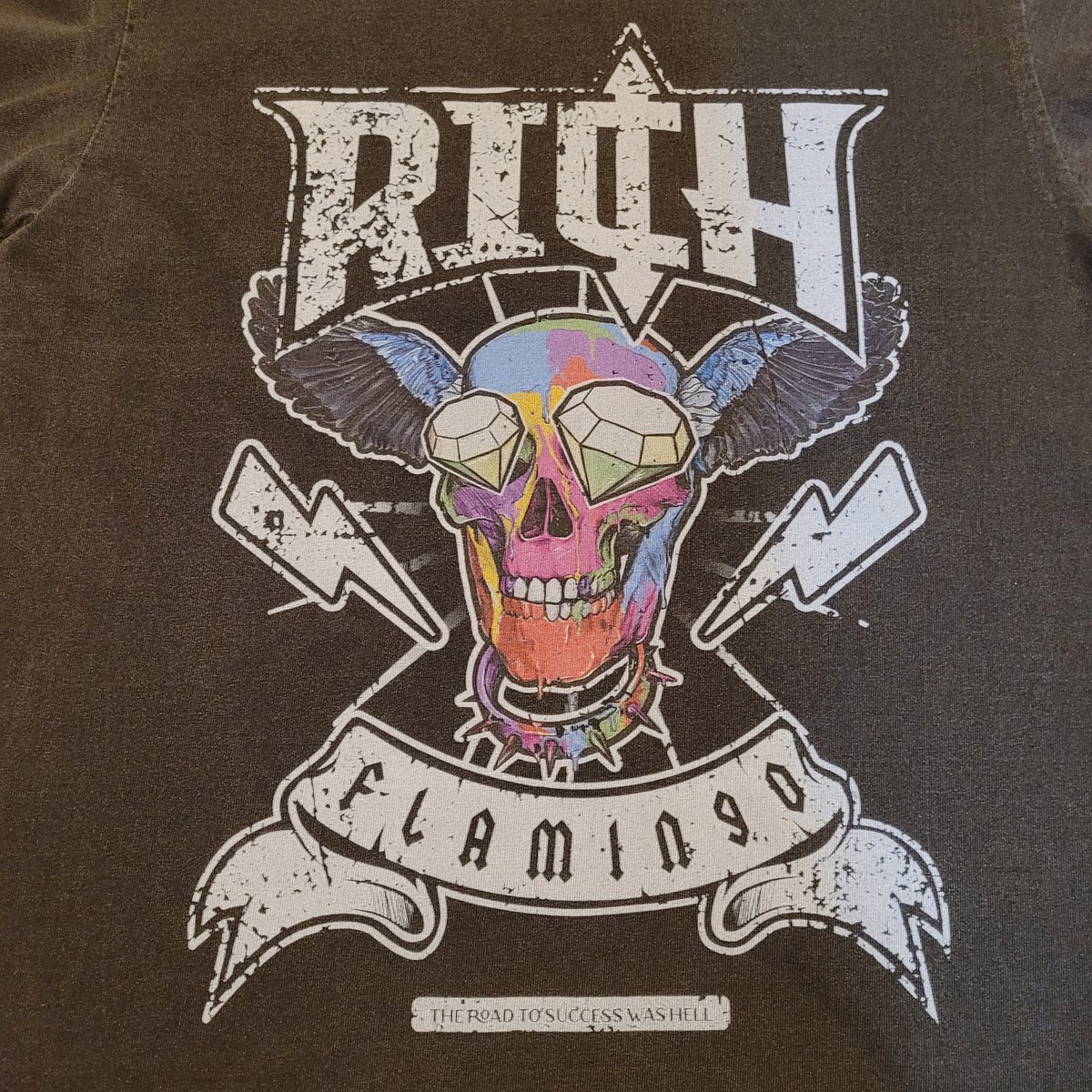 Rich Flamingo Punk Skull tee(charcoal)