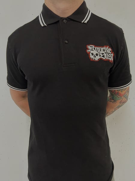 Image of Black Embroidered Logo Polo ***BACK IN STOCK***