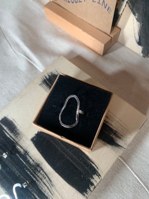 Image of ‘Boundary’ hammered recycled silver ring 