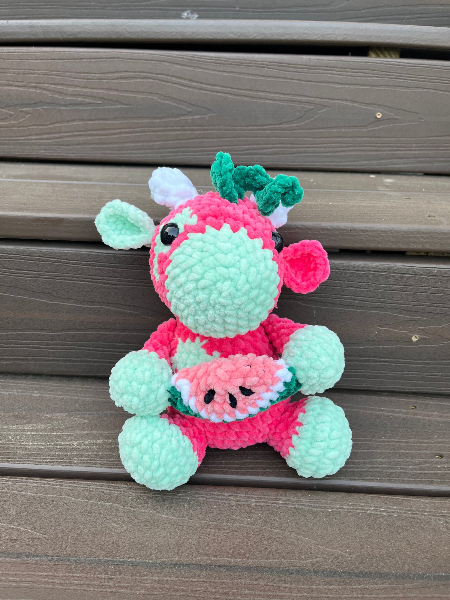 Image of Crochet Plush Watermelon Cow
