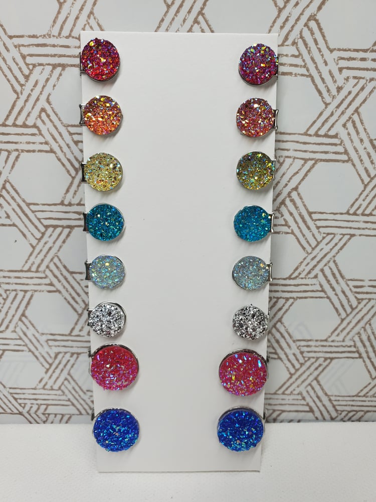 Image of Druzy-Style Clip-On Earrings