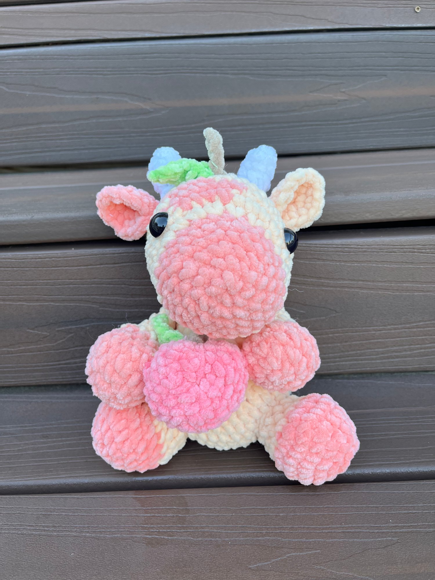 Image of Crochet Plush Peach Cow