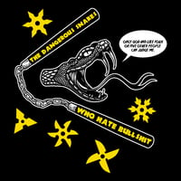 Image 2 of NEW! Dangerous Snakes Who Hate Bullshit "Nunchuks and Throwing Stars" (BLACK AND YELLOW!)